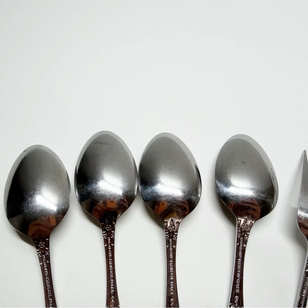 Vintage Northland Stainless Carolina Floral Flatware Korea